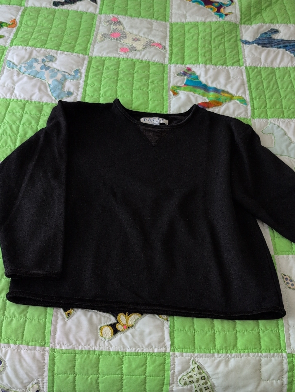 Pacer Black Crewneck Sweatshirt Petite M